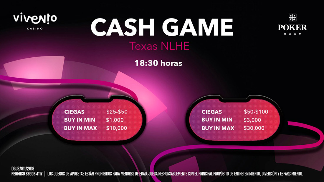 Mesas de CASH #TexasHoldem en Vivento Casino